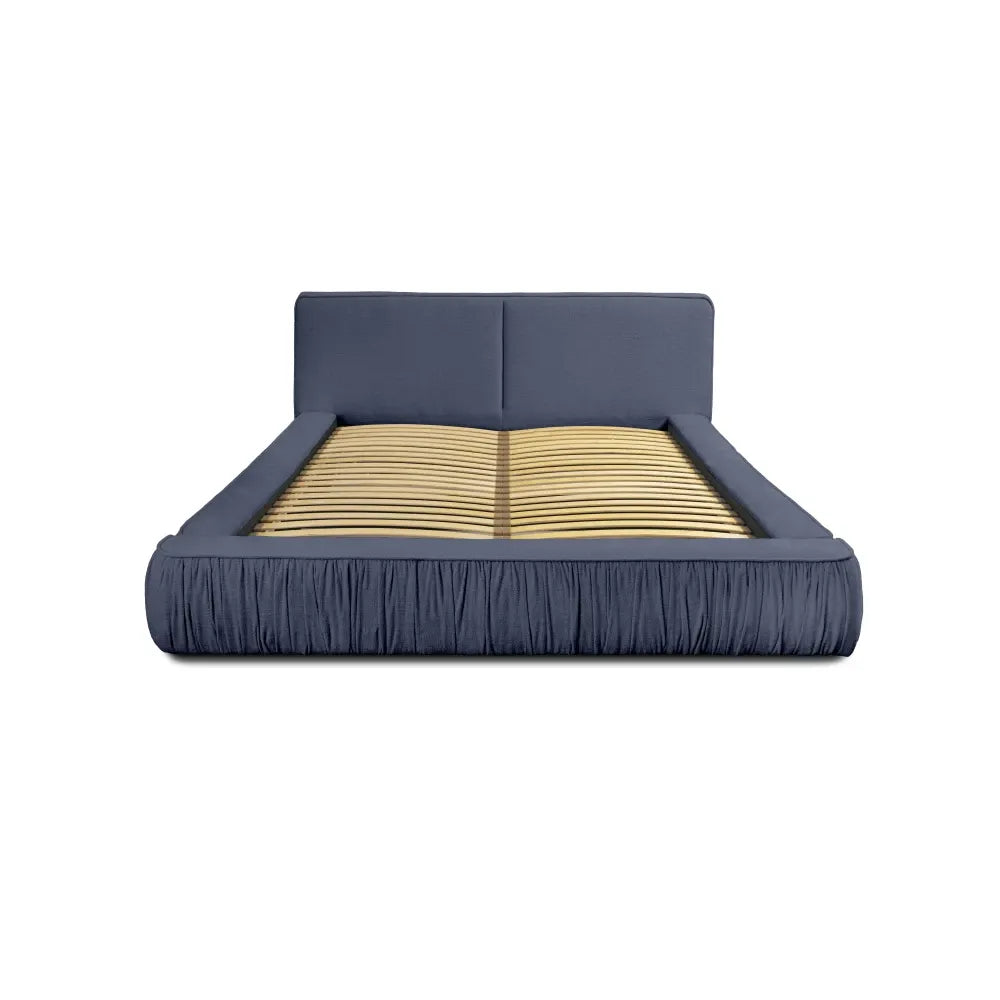 Pat 140x200cm tapitat cu Chenille Albastru Naomi