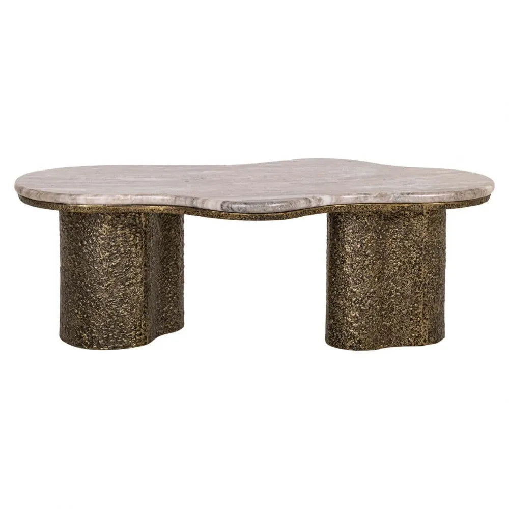 Masuta de cafea din Metal Alama si Marmura Maro L131xH43cm Abandos Richmond interiors