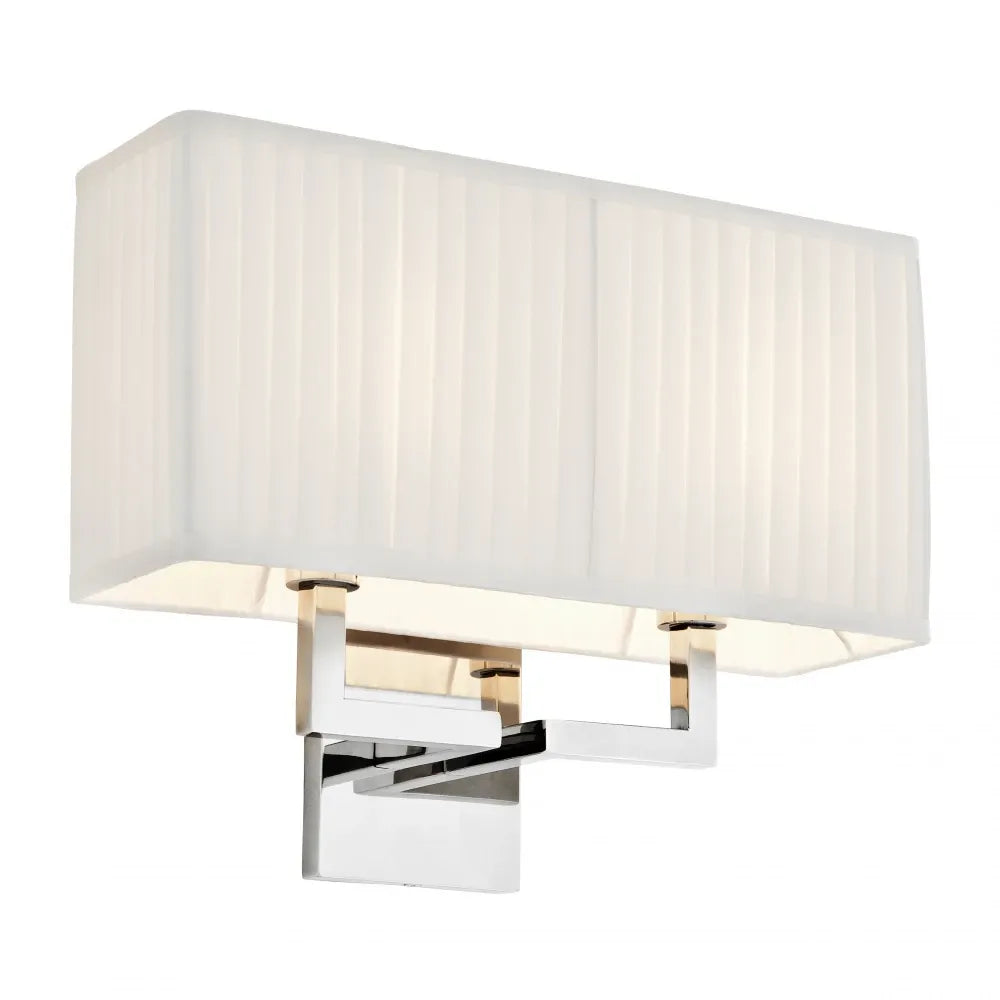 Aplica de perete din Metal Argintiu si Stofa Alb H27xL36cm Westbrook Eichholtz