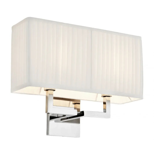 Aplica de perete din Metal Argintiu si Stofa Alb H27xL36cm Westbrook Eichholtz