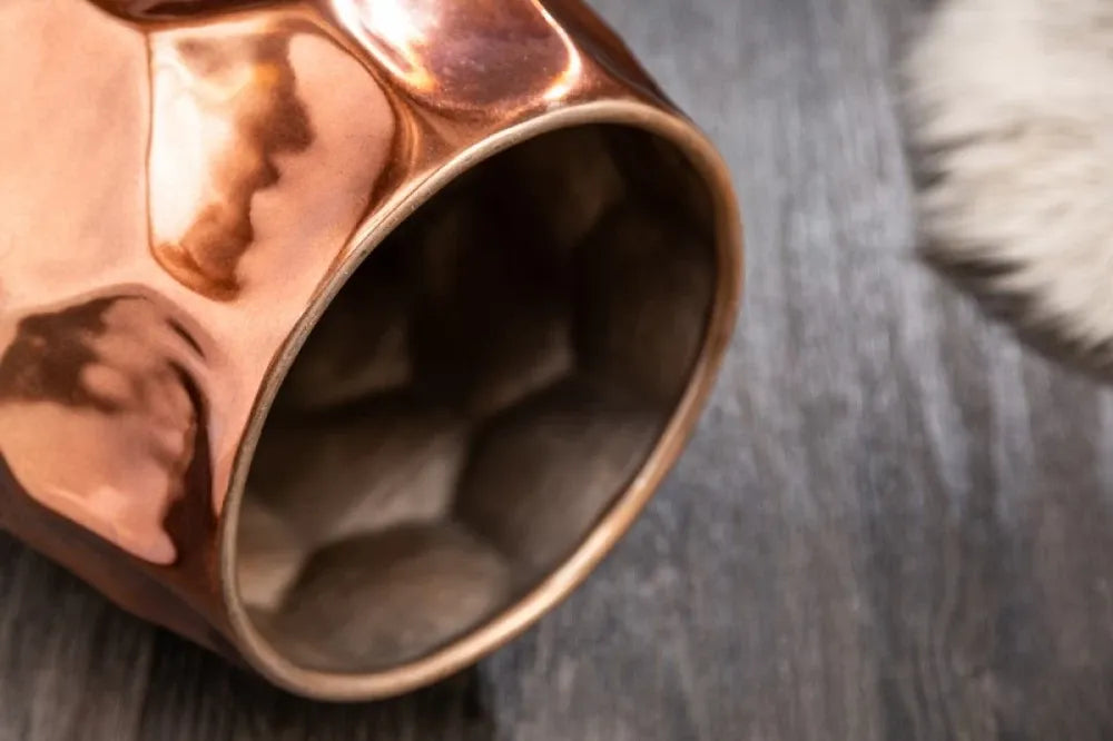 Masuta laterala Rotunda din Aluminiu Cupru D30xH46cm Organic