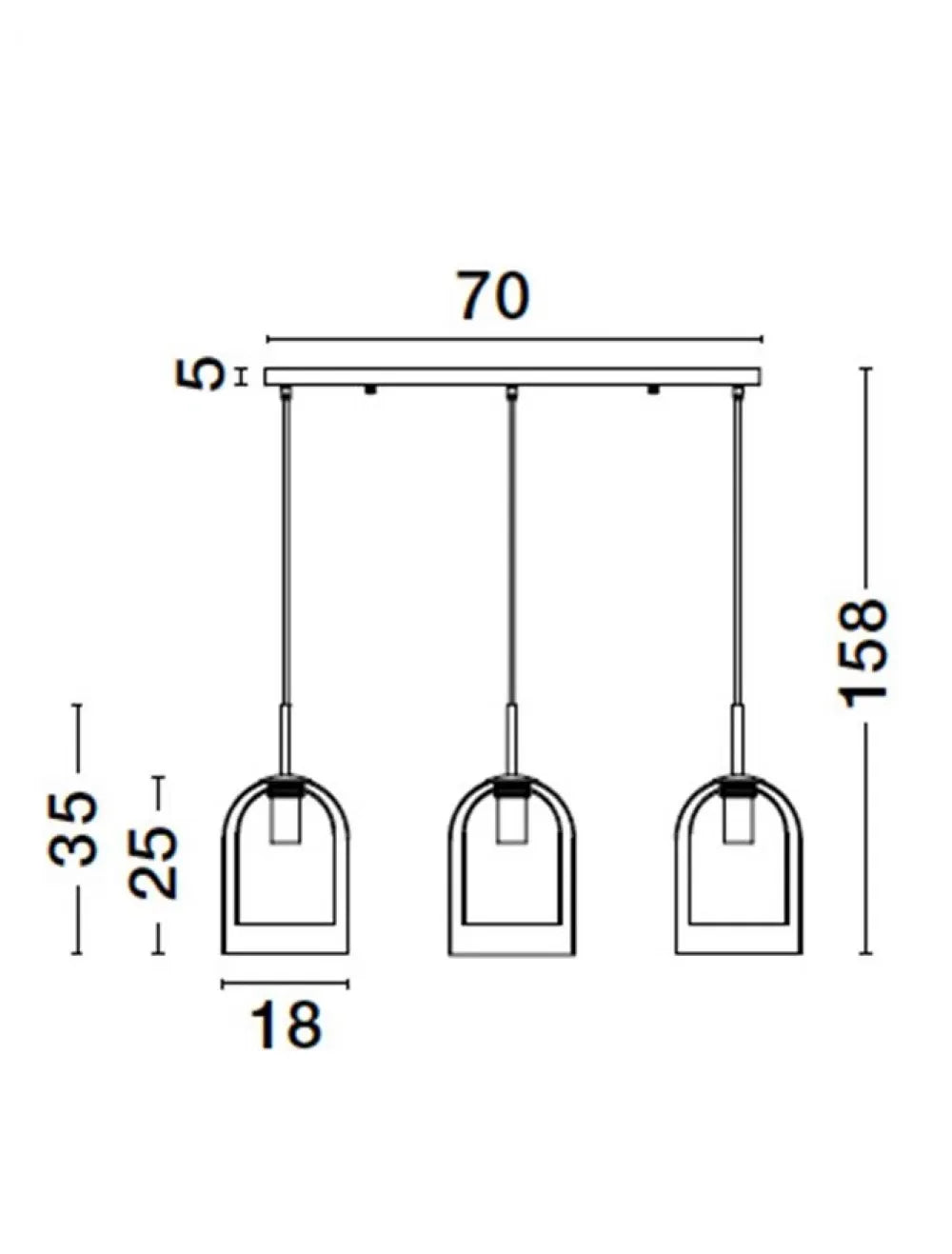 Lustra structura din Metal Negru si abajur din Sticla Fumuriu H158xL70cm IP20 VELOR