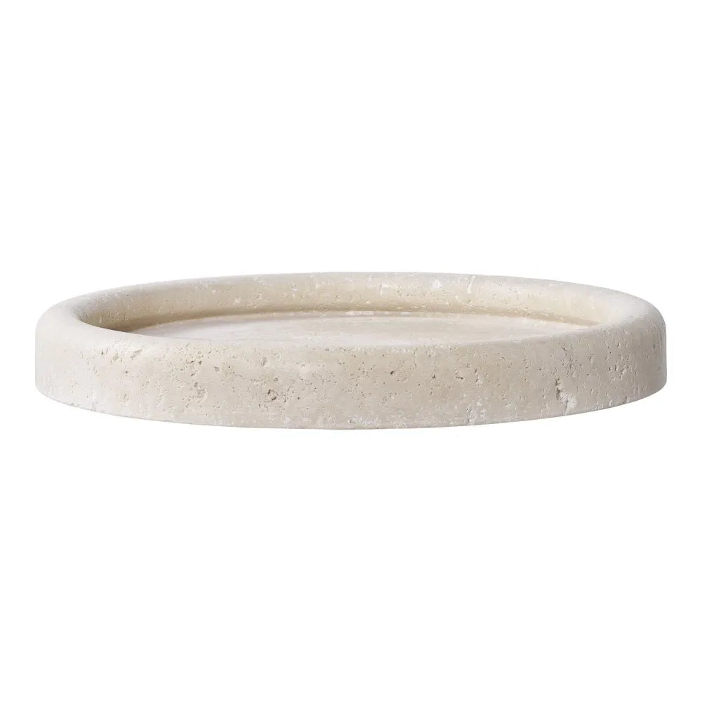 Tava decorativa din Travertin Bej H2,5xD25.5cm HN0900