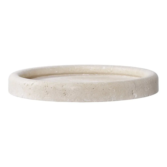 Tava decorativa din Travertin Bej H2,5xD25.5cm HN0900