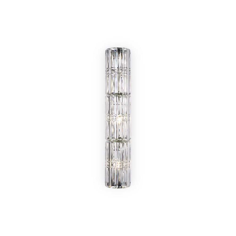 Aplica de perete Metal si Sticla Argintiu/Transparent H75cm Facet