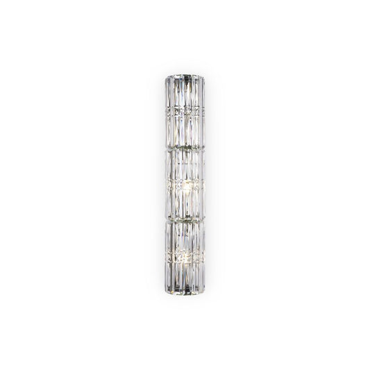 Aplica de perete Metal si Sticla Argintiu/Transparent H75cm Facet