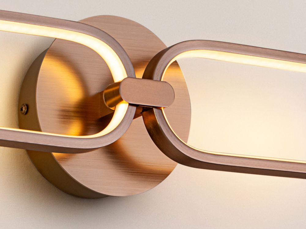 Aplica de perete reglabila din Metal Rose gold cu LED L50x8xH13cm Colette