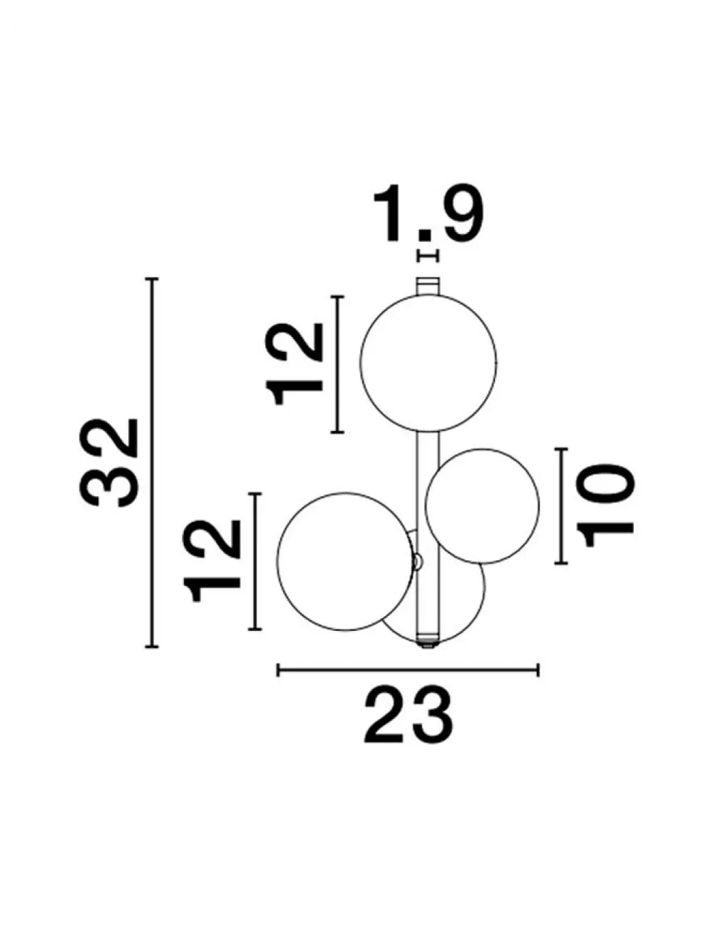 Aplica de perete structura din Metal Auriu si abajur din Sticla Alb H32xL23cm IP20 ODILLIA