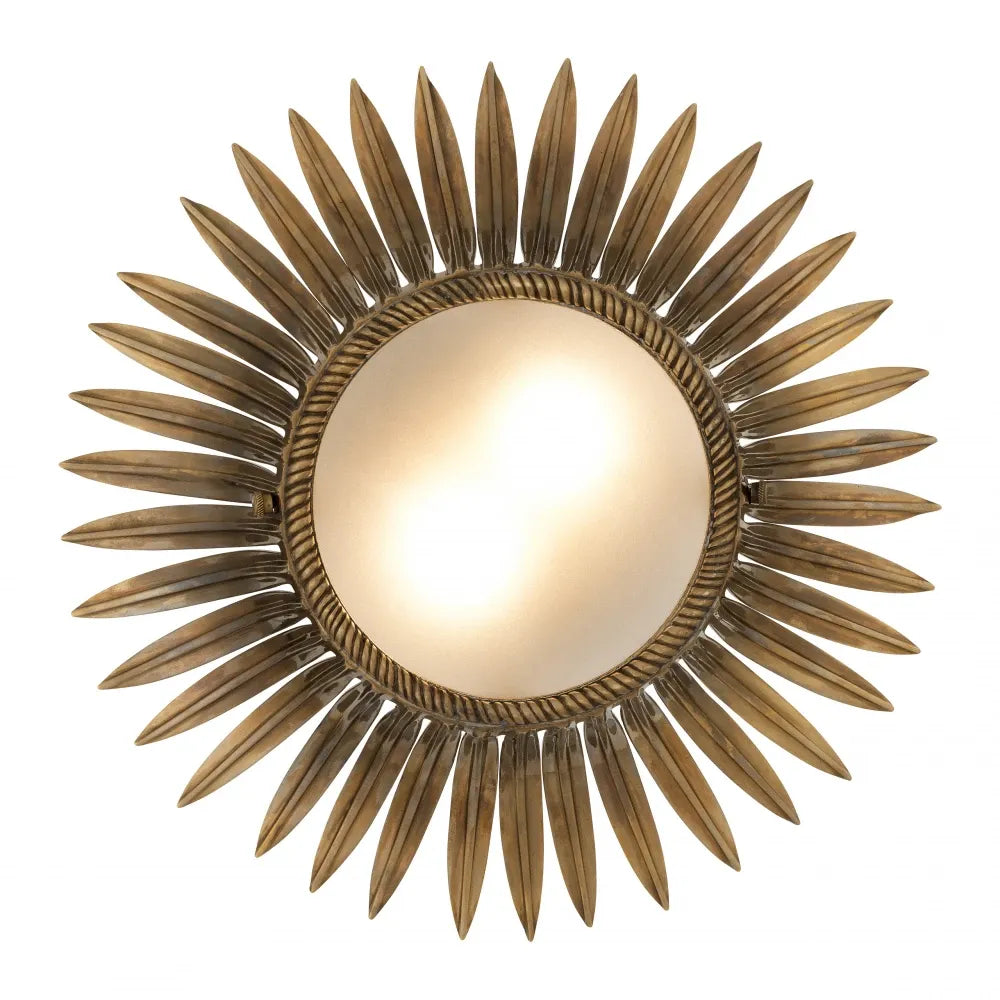 Plafoniera din Metal Alama si Sticla Alb H16.5xD43cm Nuvole Eichholtz