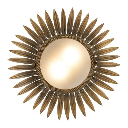 Plafoniera din Metal Alama si Sticla Alb H16.5xD43cm Nuvole Eichholtz
