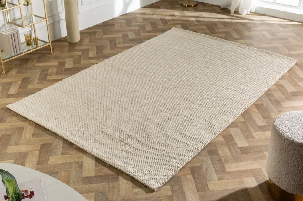 Covor din Lana/Poliester Bej L240cm Wool