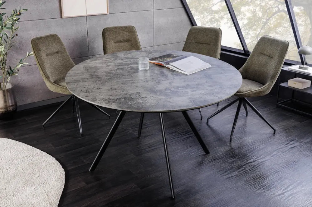 Masa din PAL Gri si Metal Negru D120xH75cm ATELIER