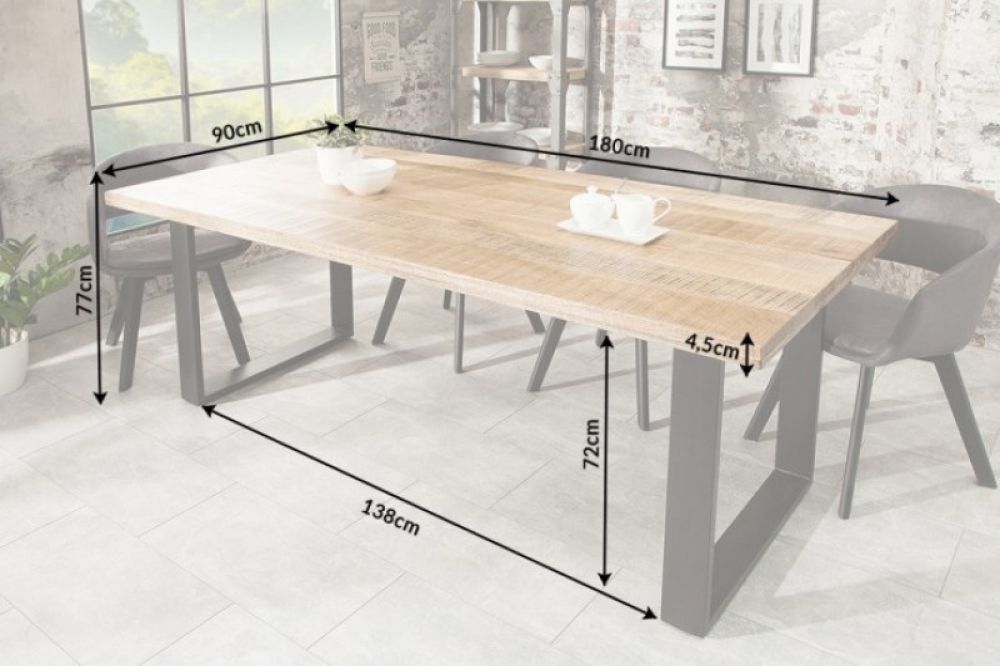 Masa dreptunghiulara din Lemn de mango Maro/Negru de 6 persoane L180x90cm Iron Craft