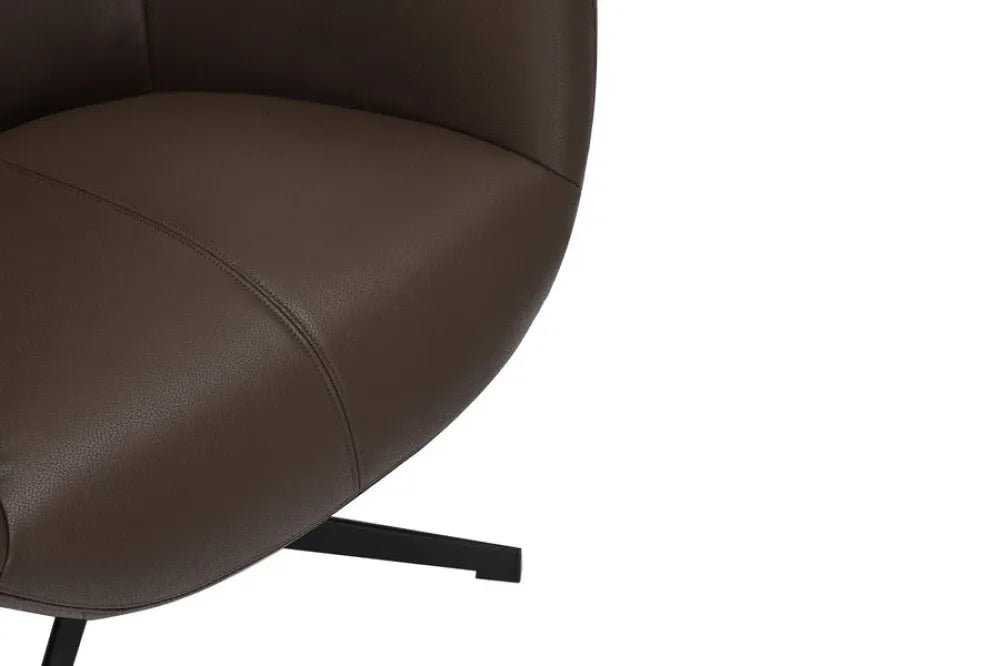Fotoliu din Piele artificiala Maro si Metal Negru Hx103Lx75xA78cm Vogue