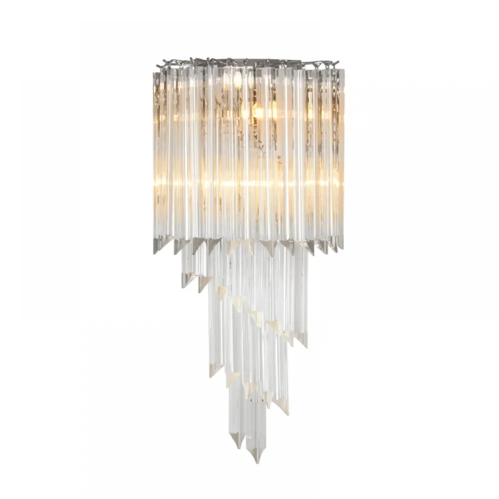 Aplica de perete din Metal Argintiu si Sticla Transparent H64.5xL30cm Marino Eichholtz