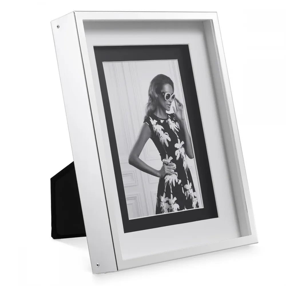 Rama foto din Metal/Sticla Argintiu/Transparent L17xH22cm Gramercy S Eichholtz