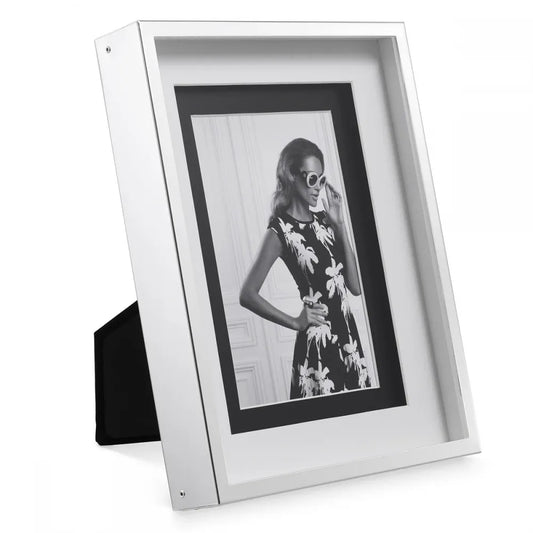 Rama foto din Metal/Sticla Argintiu/Transparent L17xH22cm Gramercy S Eichholtz