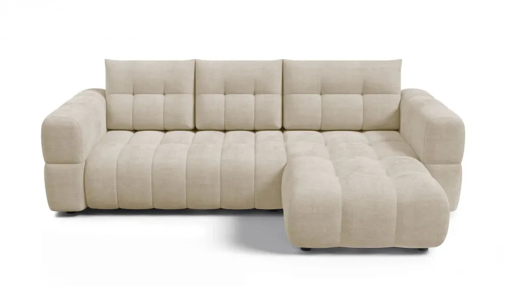 Coltar in forma de L tapitat cu material pet friendly Alias crem L264 x 160cm