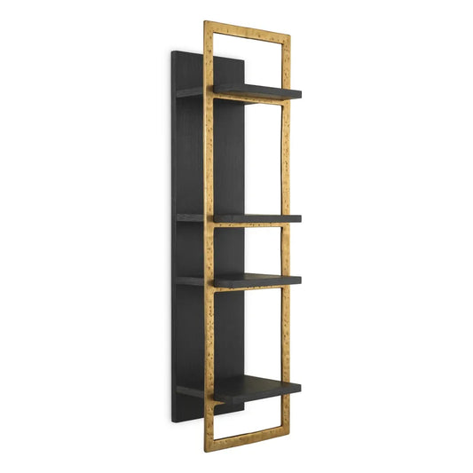 Raft suspendat din Furnir de stejar/Metal Gri carbune/Alama L45xH160cm Belcanto Eichholtz
