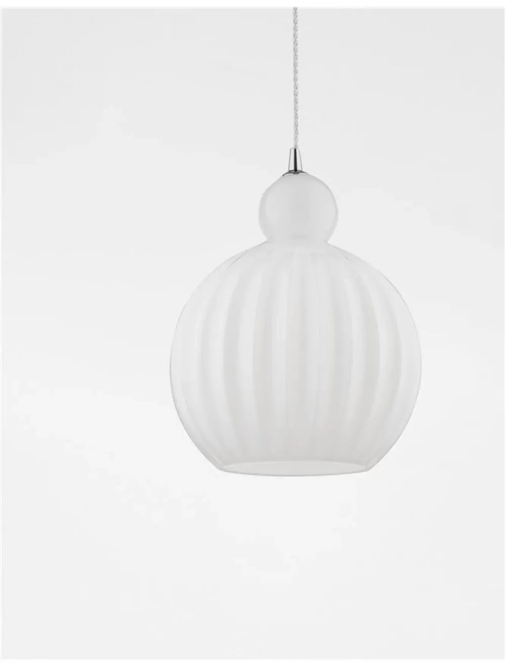 Pendul structura din Aluminiu Argintiu si abajur din Sticla Alb H120xL28cm IP20 ODELL