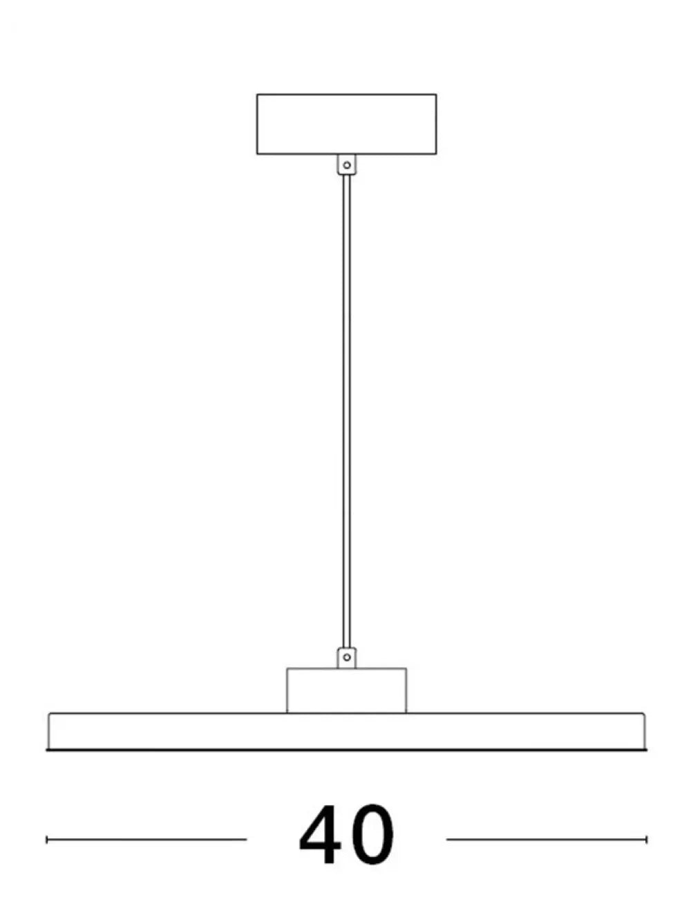 Pendul din Aluminiu Negru L40cm IP20 30W 2221lm 3000k ANDRIA