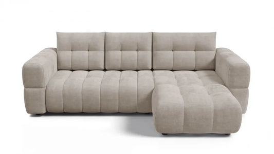 Coltar in forma de L tapitat cu material pet friendly Alias Bej L264 x 160cm