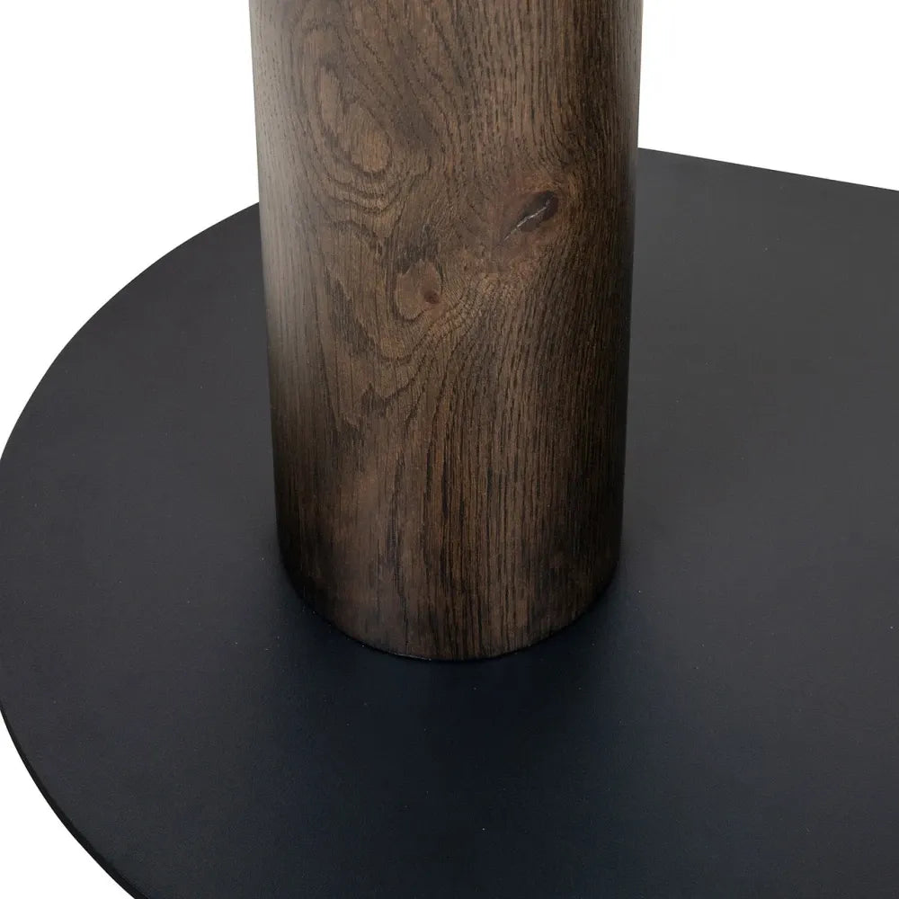 Masa de bar din Metal/Furnir de stejar Negru/Maro si Ceramica Bej L140xH105cm Ritz Richmond interiors