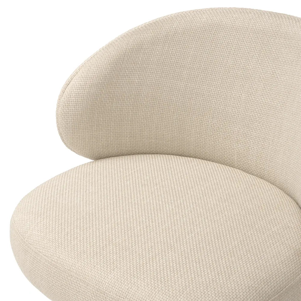 Scaun de bar rotativ tapitat cu Stofa Bej sand L57xA52xH102cm Camerota Eichholtz