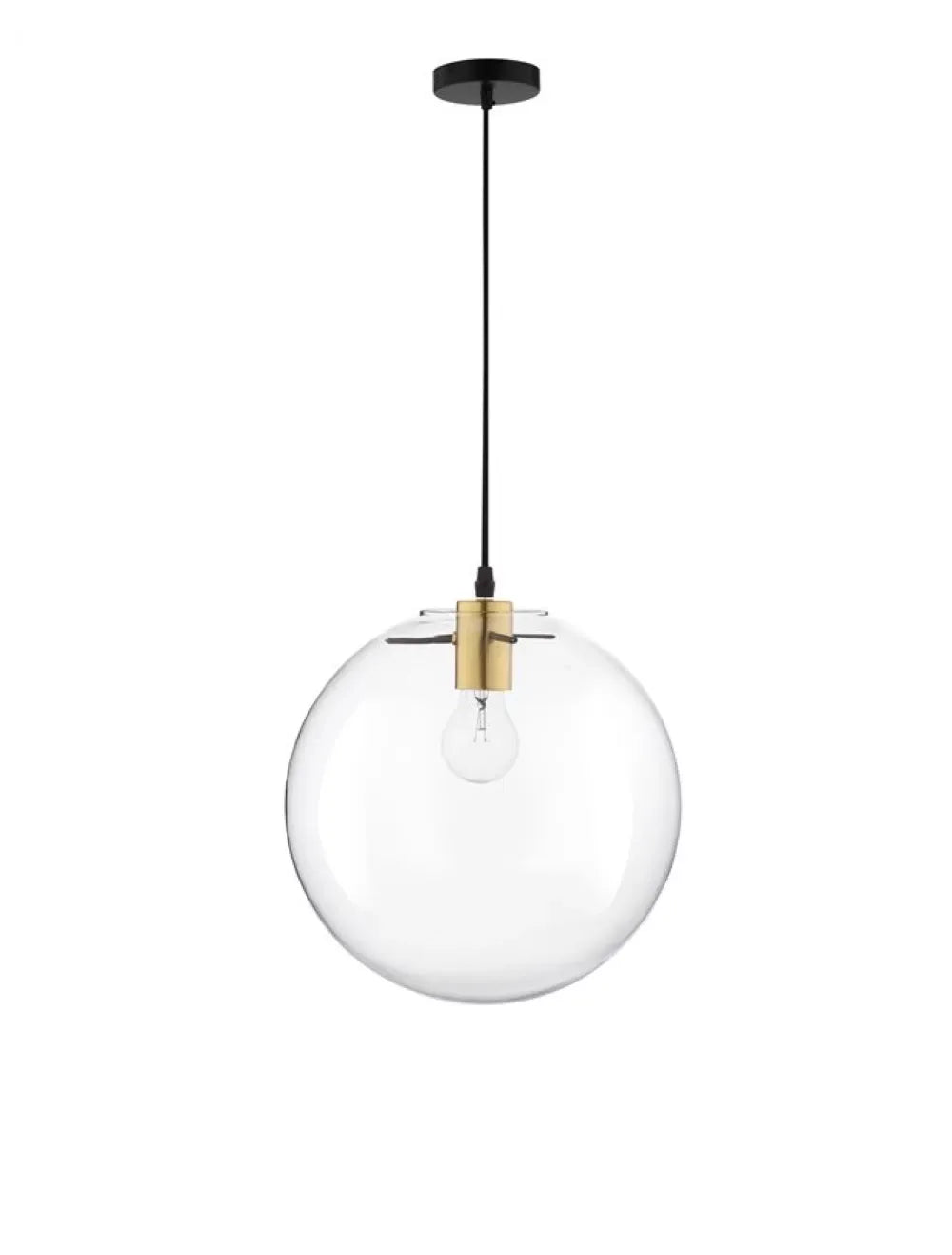 Pendul structura din Metal Negru/Auriu si abajur din Sticla Transparent H181xL25cm IP20 MIRALE