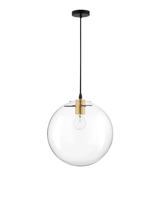 Pendul structura din Metal Negru/Auriu si abajur din Sticla Transparent H181xL25cm IP20 MIRALE