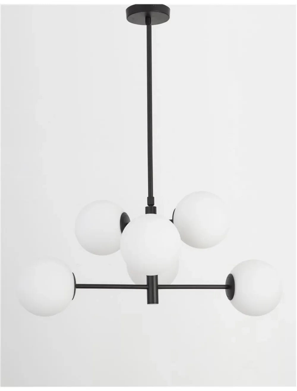 Lustra structura din Metal Negru si abajur din Sticla Alb H120xL70cm IP20 IMPERO