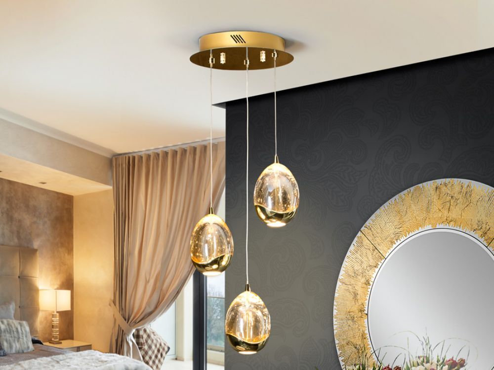 Lustra rotunda cu inaltime reglabila din Sticla Transparent cu LED D25xH140cm Rocio