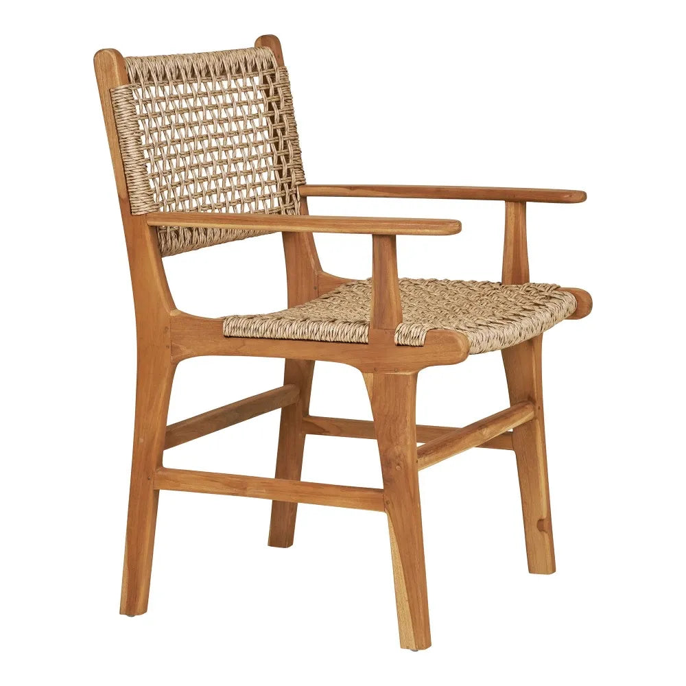 Scaun de exterior din Lemn de tec Maro si Ratan Maro H90xL57xA56cm Derby