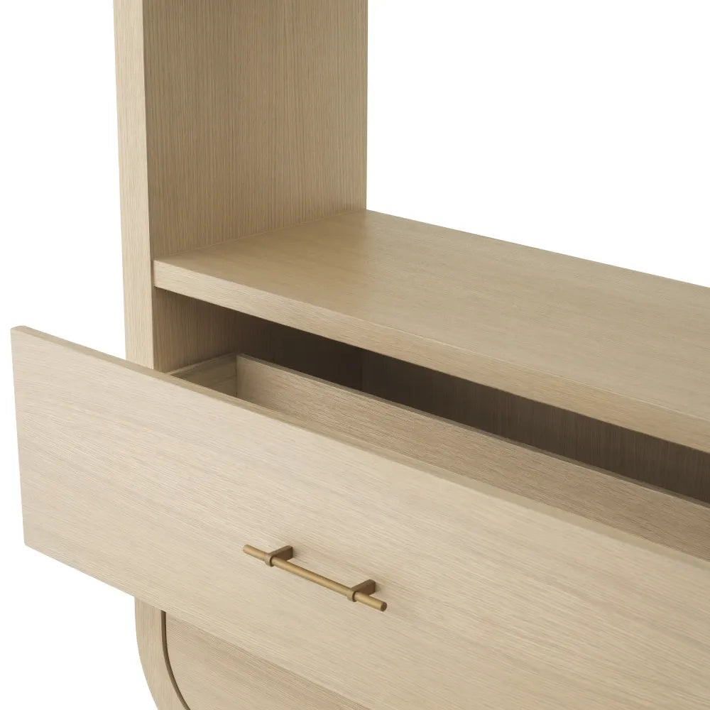 Biblioteca din Furnir de stejar Maro deschis L120xH210cm Quinton Eichholtz