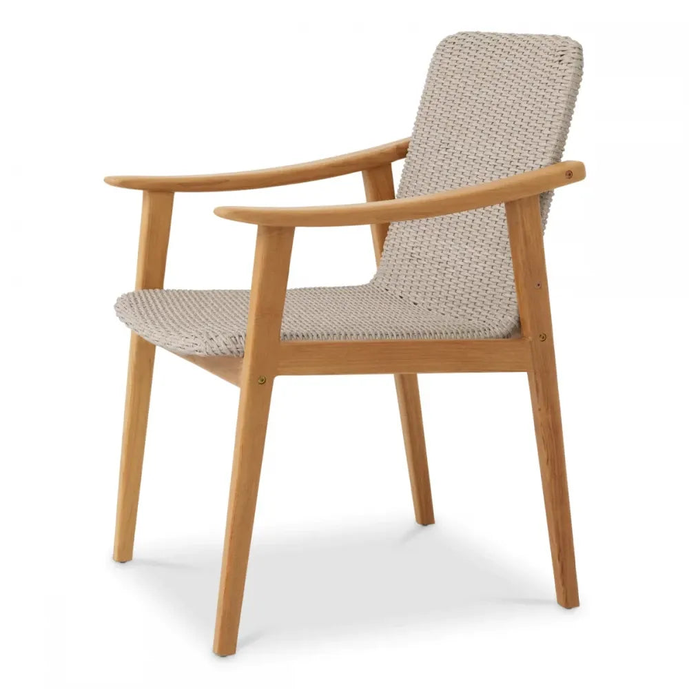 Scaun de exterior din Lemn de tec Maro si Polietilena Maro taupe H89xL58.5xA62cm Honolulu Eichholtz