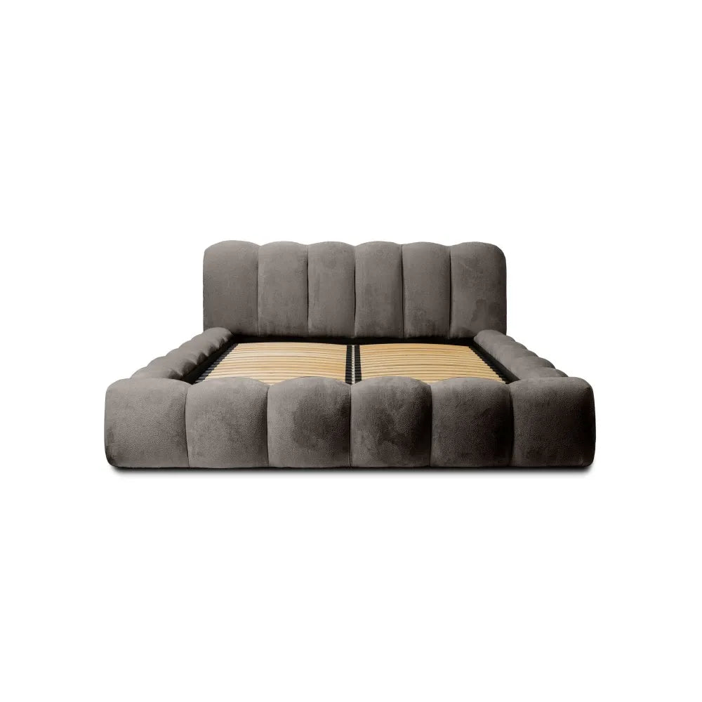 Pat 160x200cm tapitat cu Chenille Gri inchis Dallas