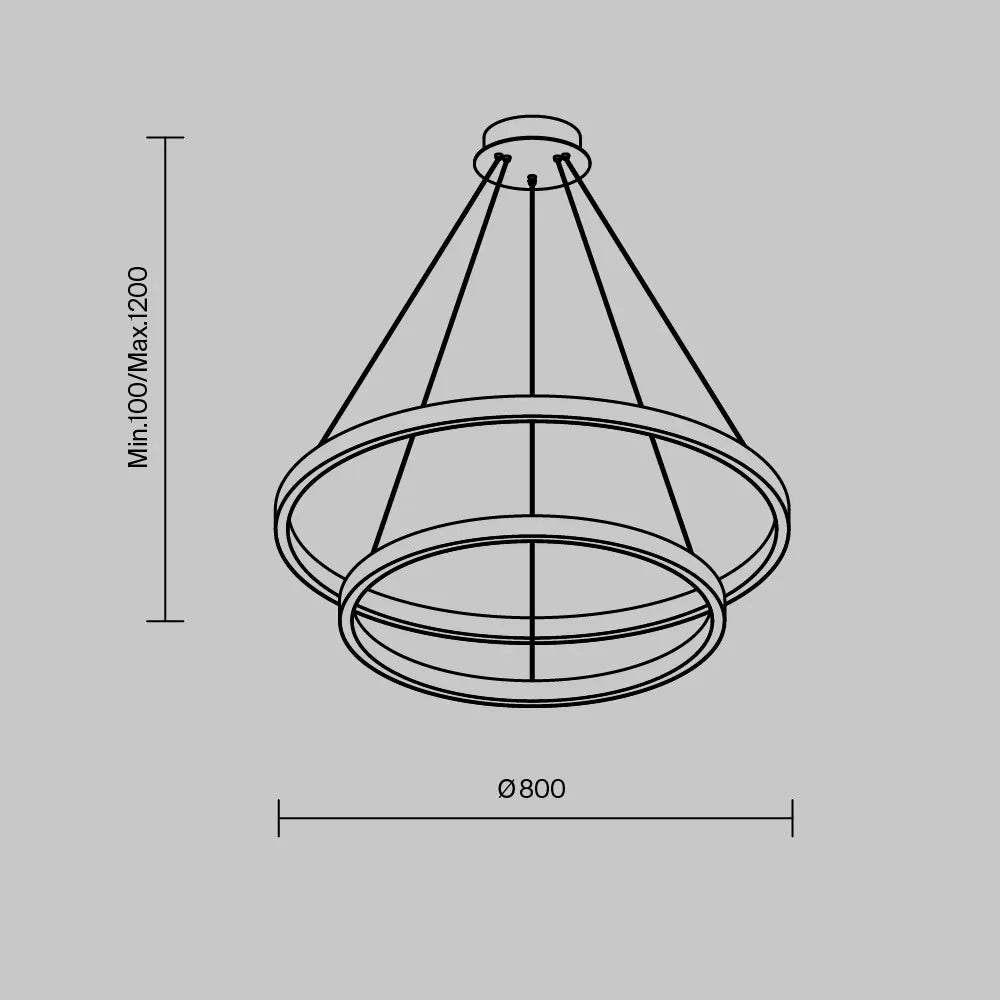 Lustra din Aluminiu Negru si Silicon Alb H134xD80cm Rim