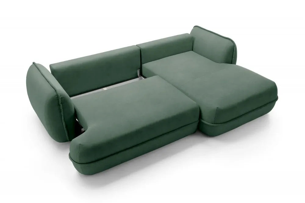 Coltar extensibil cu spatiu depozitare din Stofa Cloud Verde Visby