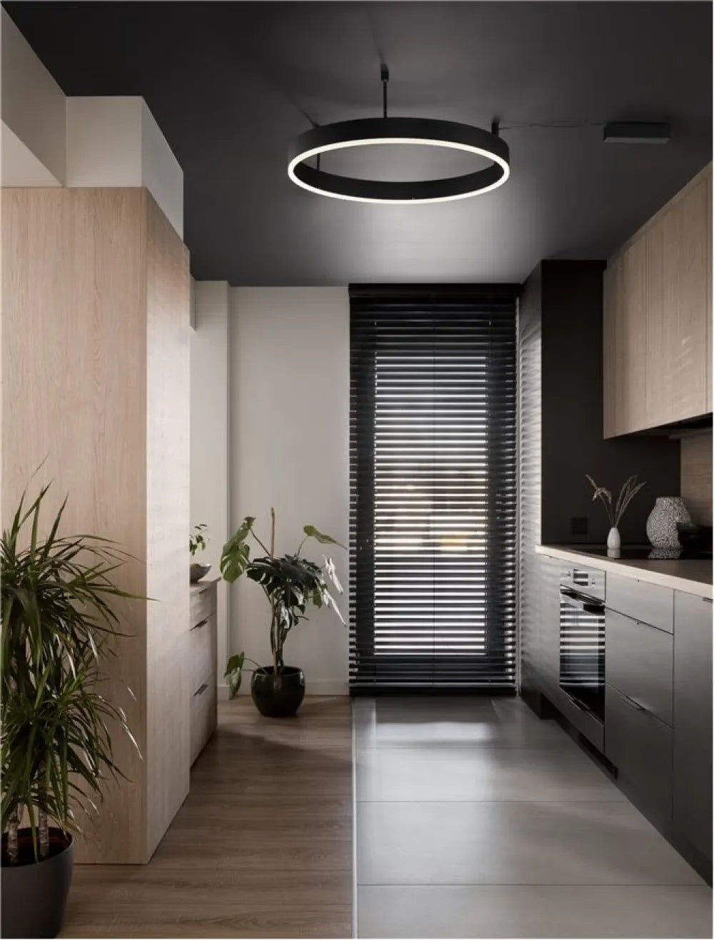 Plafoniera din Aluminiu Negru H18xL60cm IP20 46W 3700lm 3000k MOTIF