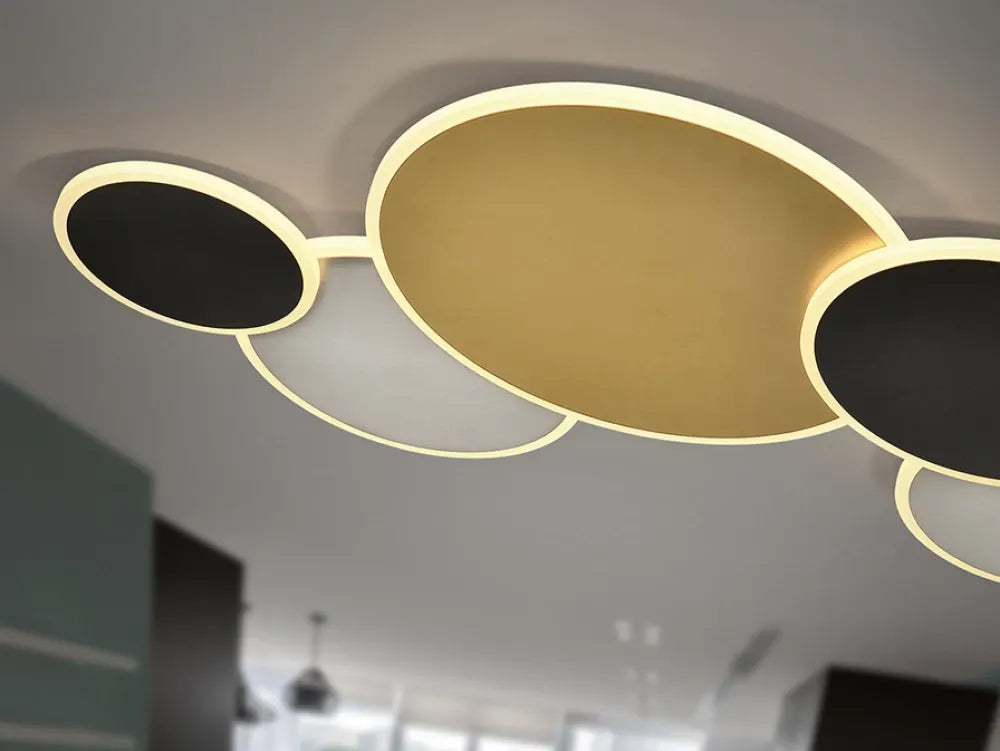 Plafoniera din Metal Alb/Negru/Auriu L83xH6cm Umbra