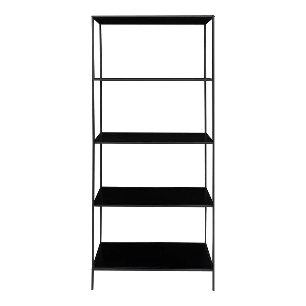 Etajera din Metal Negru si PAL Negru L80xH170cm Vita