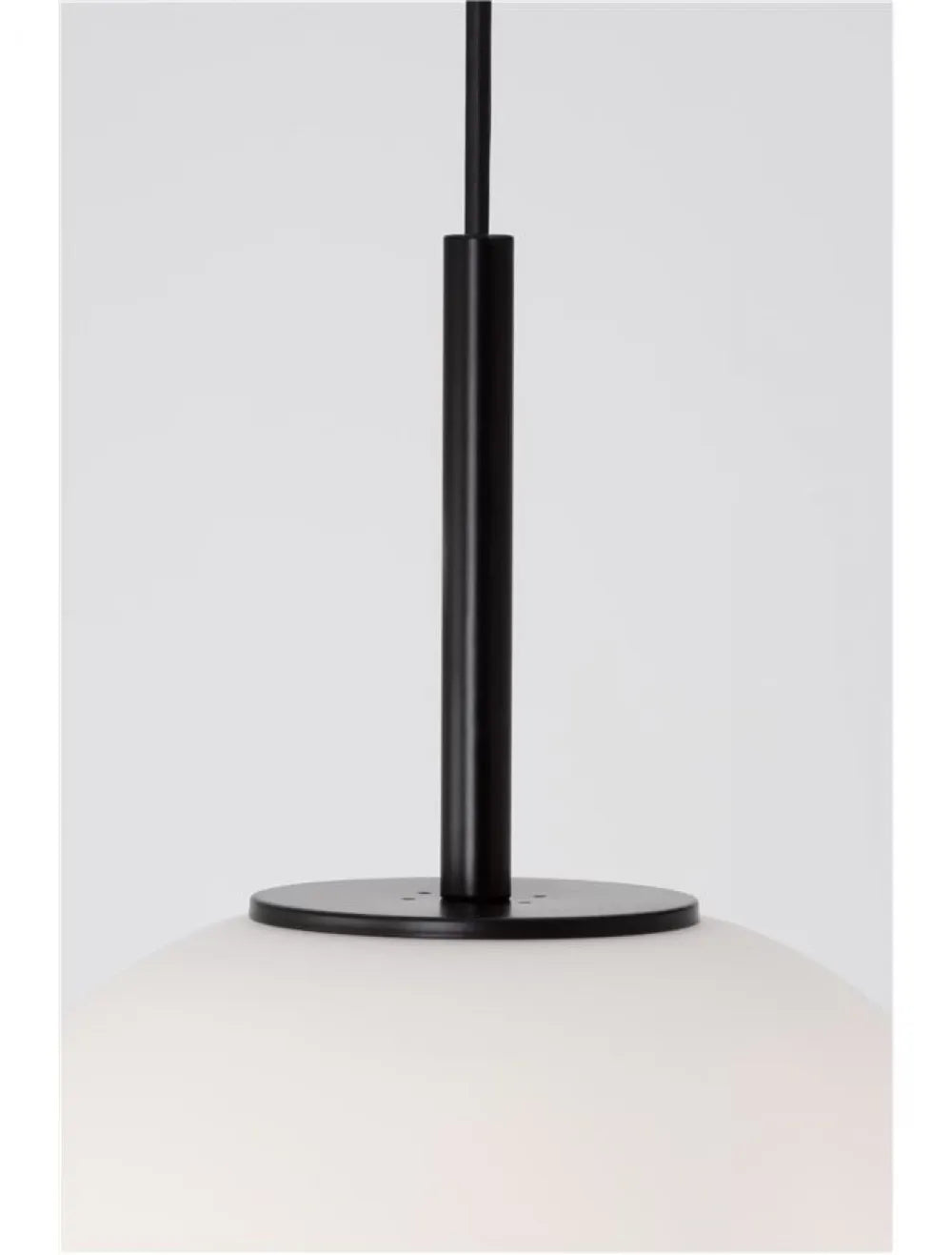 Pendul structura din Metal Negru si abajur din Sticla Alb H120xL27cm IP20 LATO