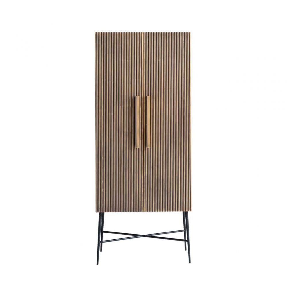 Dulap din MDF si Metal Maro/negru L75xH182cm Ironville Richmond Interiors