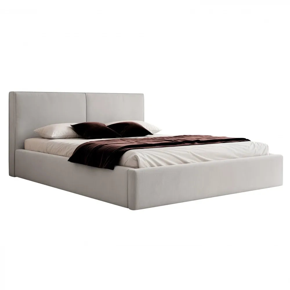 Pat 120 x 200 tapitat cu Catifea Dream velvet Gri Noma