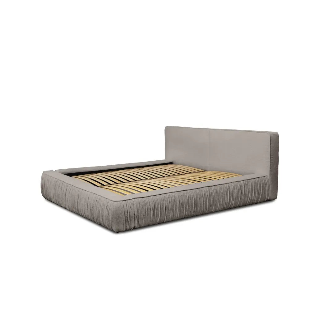 Pat 160x200cm tapitat cu Chenille Grej Naomi