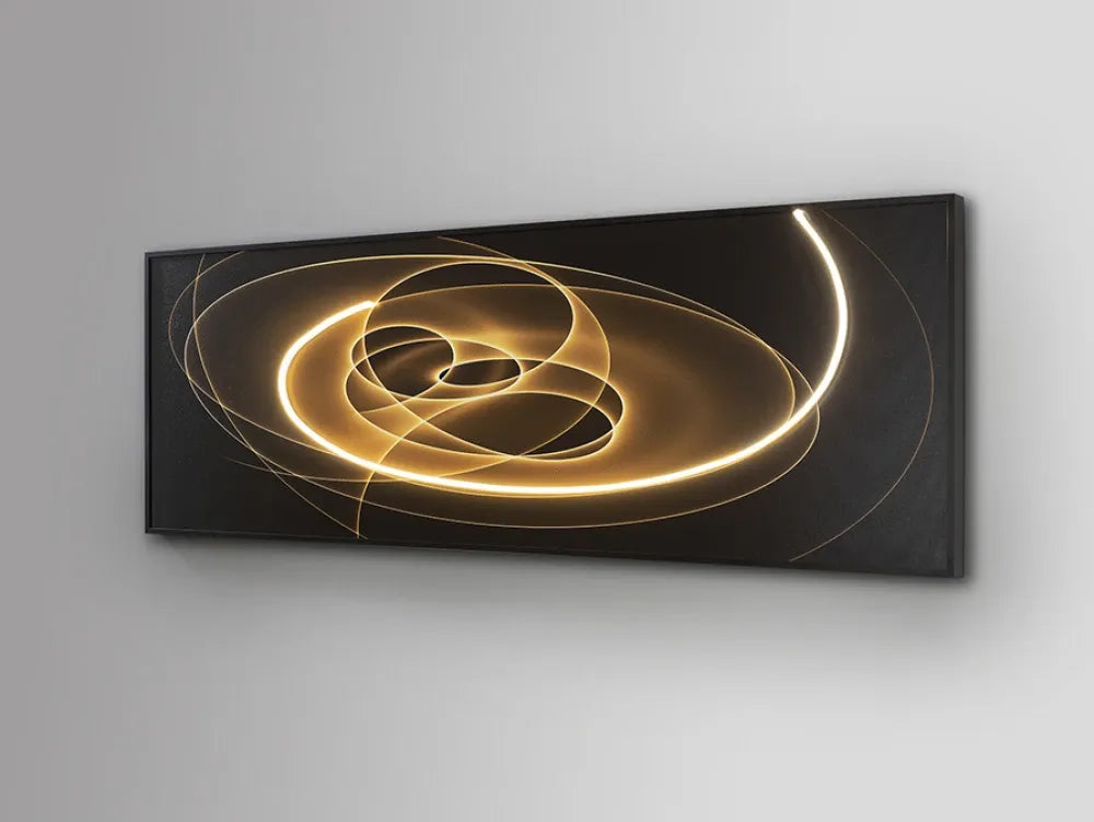 Tablou cu led din Panza/MDF Multicolor L150xH50cm Trazados