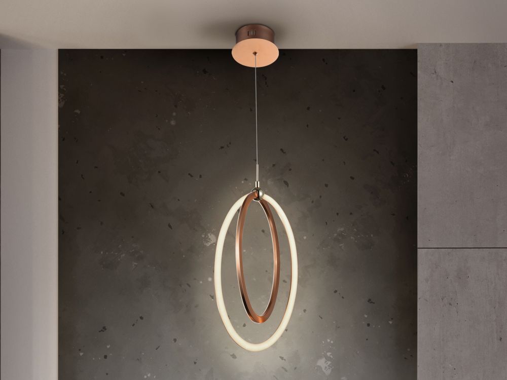 Lustra cu inaltime reglabila din Aluminiu Auriu cu LED L21x12xH155cm Ocellis