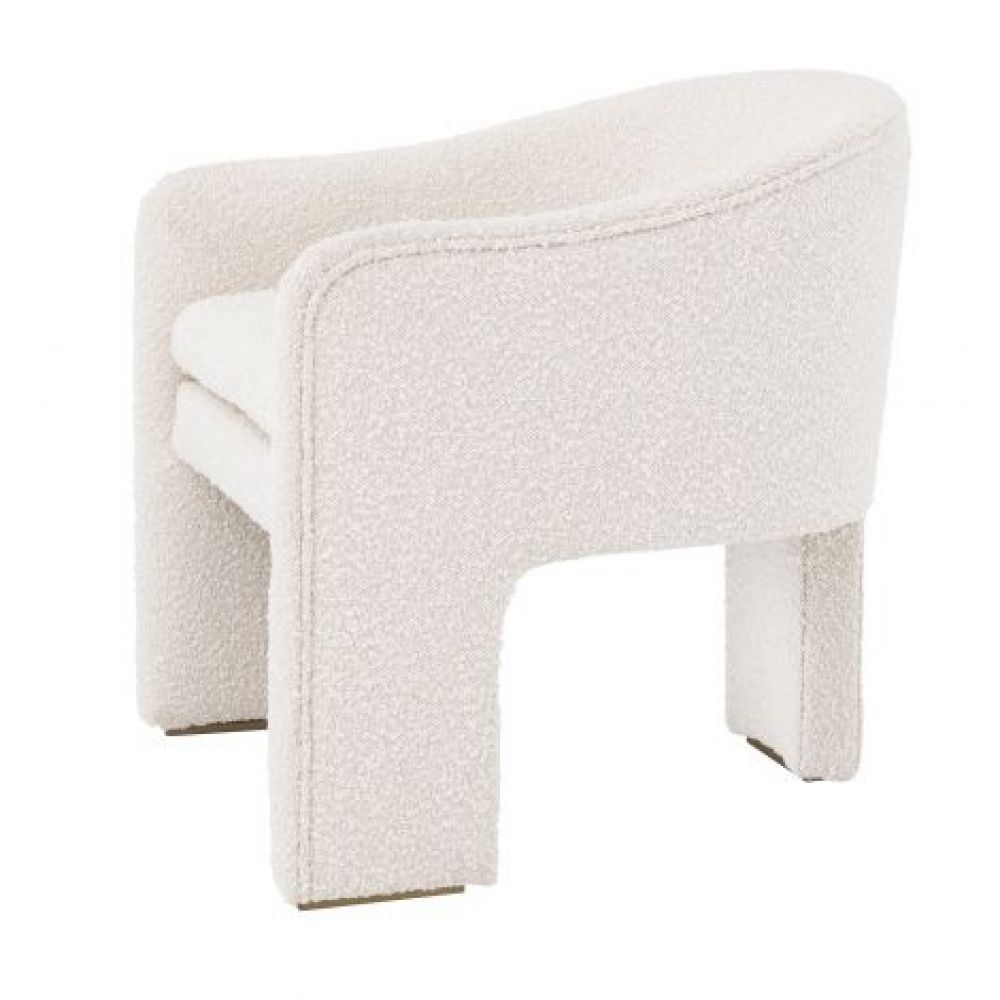 Fotoliu Pebbles Eichholtz tapitat cu Stofa Boucle Crem cu baza din Otel inoxidabil Auriu H69xL66xA67cm
