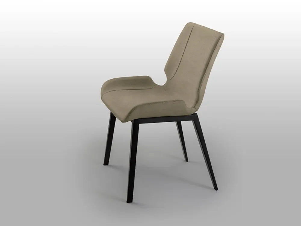 Scaun din Metal Negru si Stofa Bej L54xH83cm Kiara