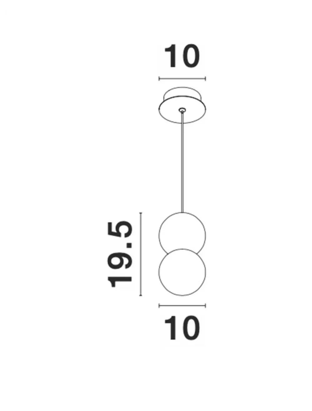 Pendul structura din Metal Alb si abajur din Sticla Alb H120xL10cm IP20 ZERO